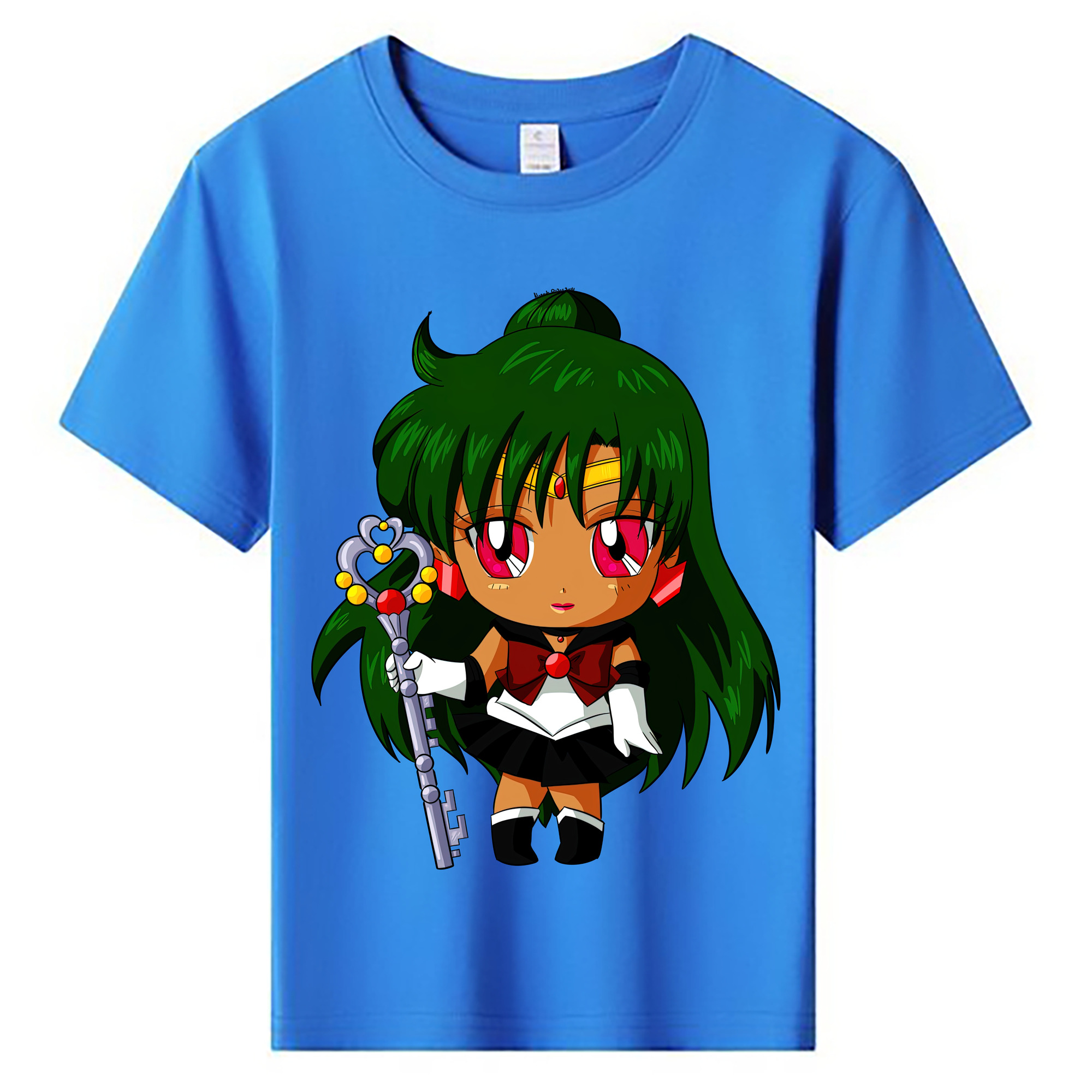 （画像用） 美少女戦士セーラームーン 冥王せつな Sailor Moon Meiou Setsuna 綿100％キッズTシャツ（フロントプリント）